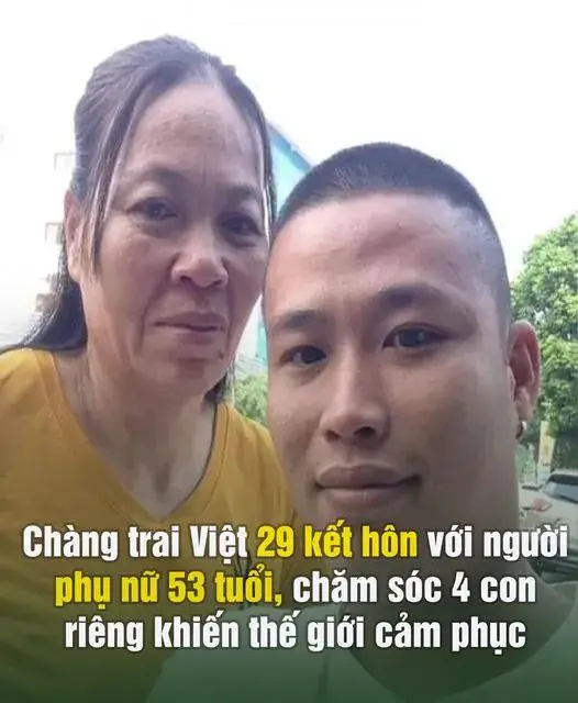 Chàng trai Việt 29 kết hôn với người phụ nữ 53 tuổi, chăm sóc 4 con riêng khiến thế giới cảm phục