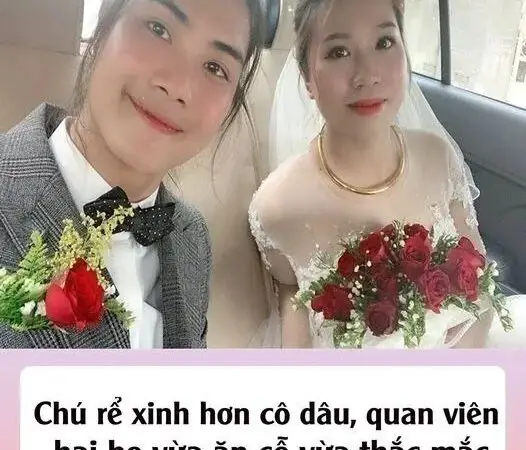 Chú rể xinh hơn cô dâu gây xôn xao.