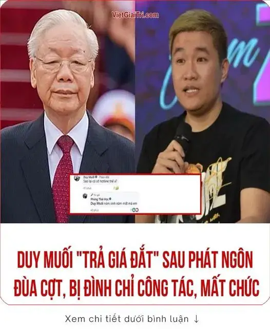 Duy Muối “trả giá đắt” sau phát ngôn đùa cợt, bị đình chỉ công tác, mất chức